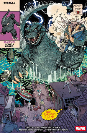 Godzilla VS. Fantastic Four #1 - Nick Bradshaw Monster Homage Variant